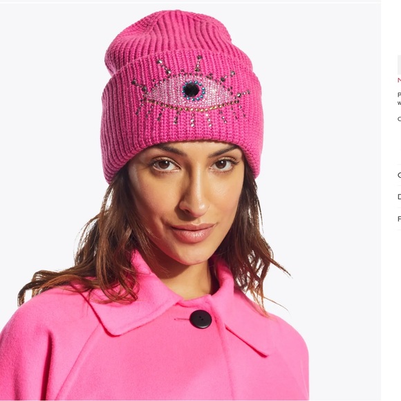 KURT GEIGER LONDON Evil Eye Knit Beanie - Picture 2 of 8